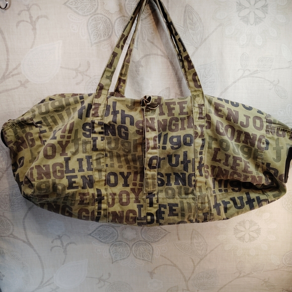 H&M Handbags - H&M Olive and Brown Graphic Tote Bag